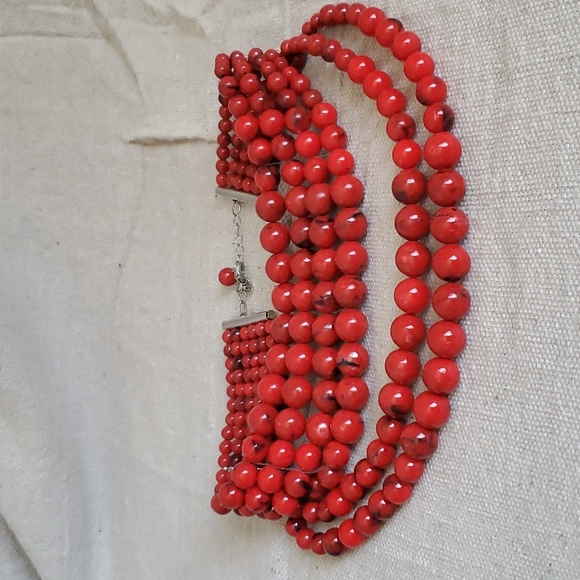 Jewelry Red Beaded Necklace Poshmark